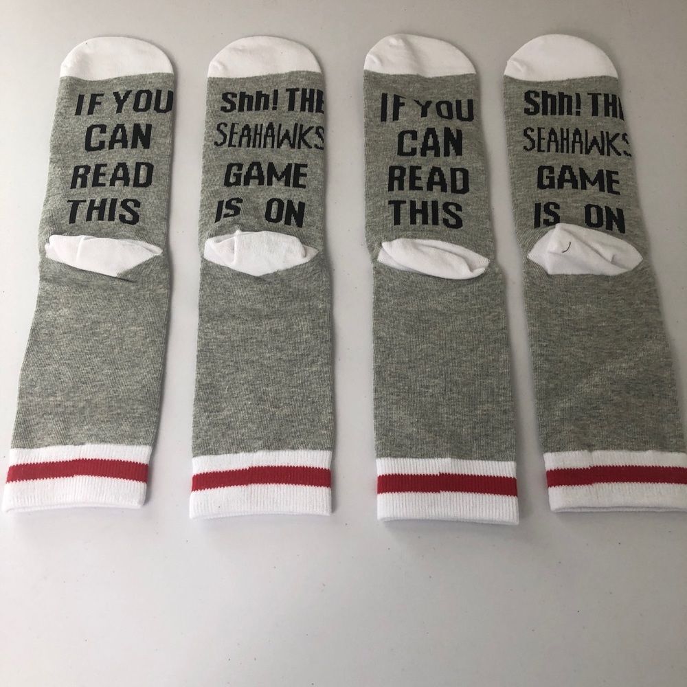 SOLD LAST PACK! NEW Seattle Seahawks Socks 2 Pairs - Picture 2 of 4